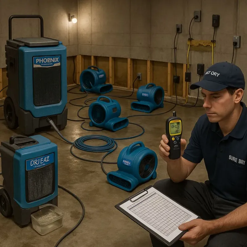 Structural Drying and Dehumidification process in Ringgold, LA